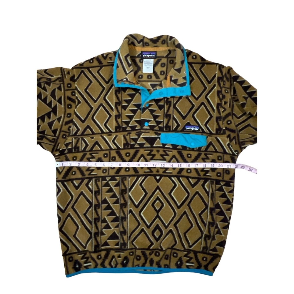 Patagonia Synchilla Snap‎ T Aztec Tribal Fleece Pullover Jacket MEDIUM - Picture 4 of 6